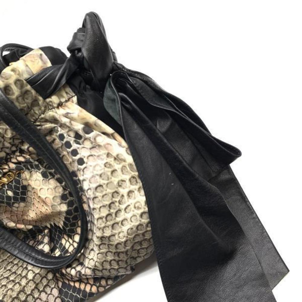 Prada Python Pattern Nylon Handbag Black - image 7